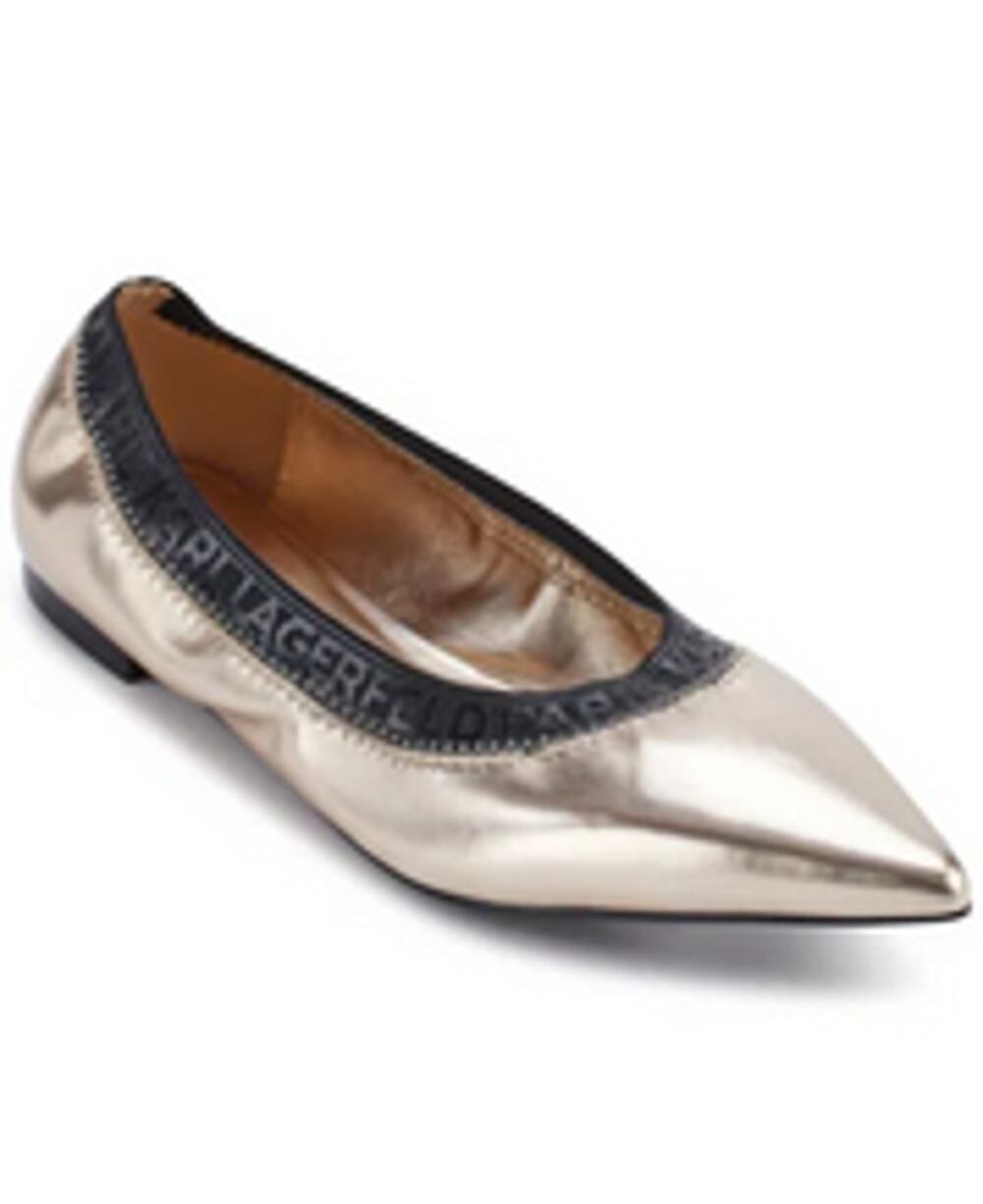 KARL LAGERFELD PARIS Vinette Ballet Flat GOLD, Size 8.5 M NWOB
